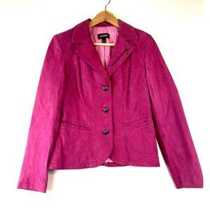 Danier Women's Vintage Hot Pink Genuine Leather Jacket Size Small / UK 12